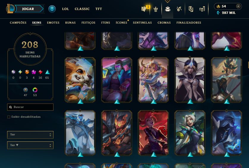 Mono Vex 1 Milhao de maestria+208 Skins+ Cromas+ 3 Skins da vex+2 miticas boas