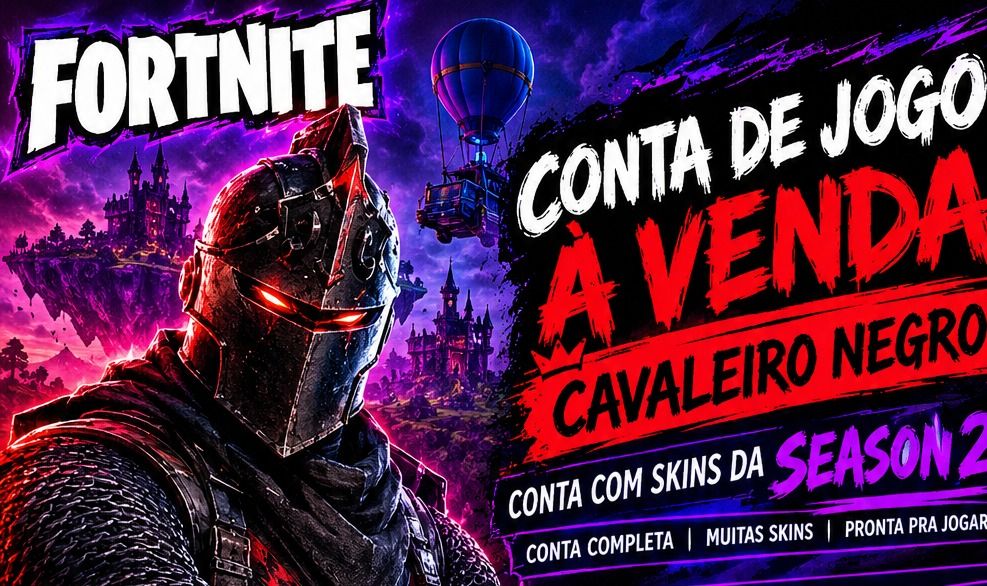Conta Fortnite Rara com Cavaleiro negro season 2