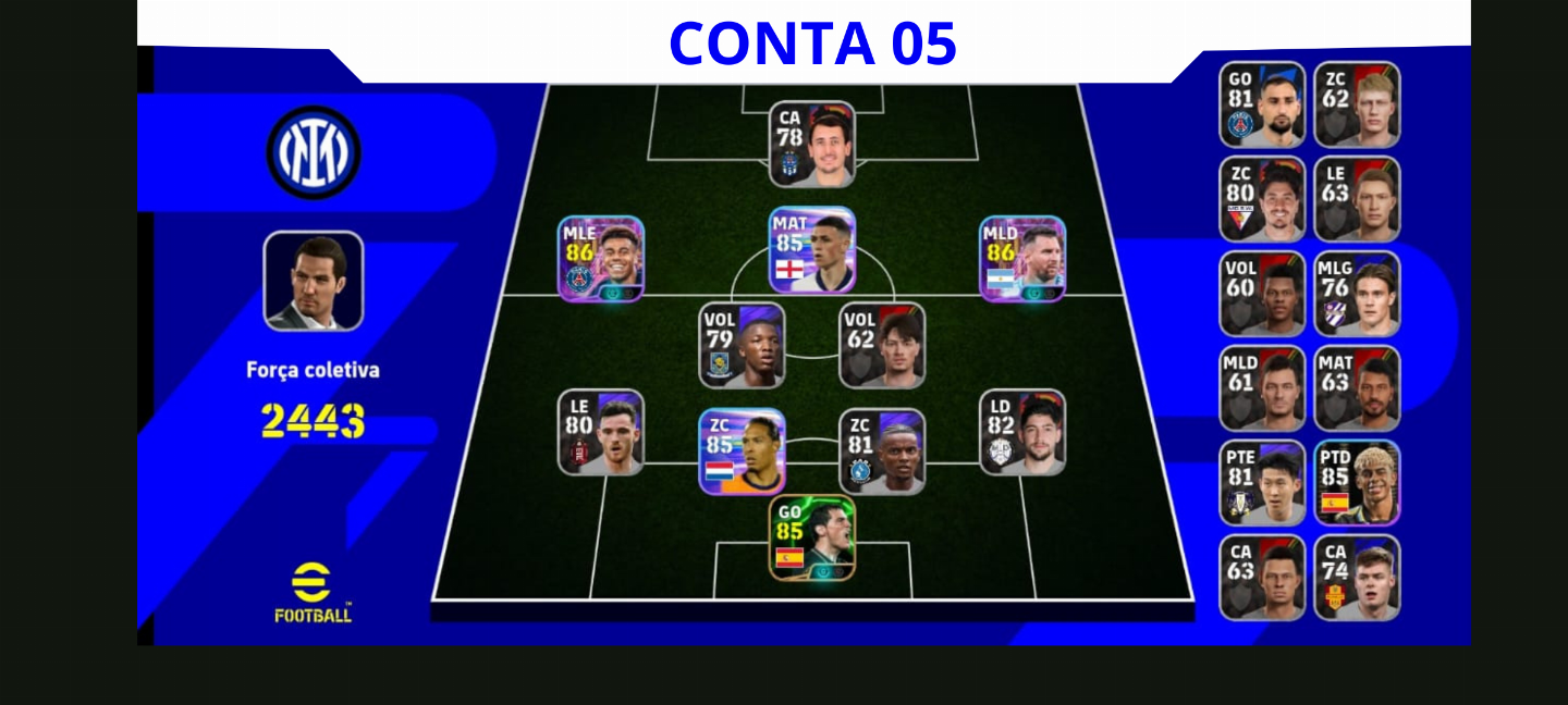 Contas Efootball Iniciais com Épicos/big Times Garantidos! Vol. 08