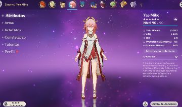 CONTA COM YAE MIKO E COM VARIOS PERSONAGENS T5 ESTRELAS