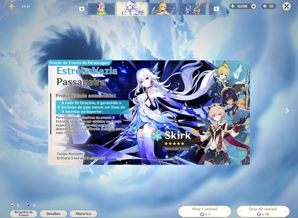Conta Genshin Impact América Ar25 + 16.138 Primogems + 150 Pulls
