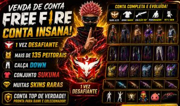 FREE FIRE | 1x DESAFIANTE | +135 PEITORAL | SUKUNA | SKINS RARAS