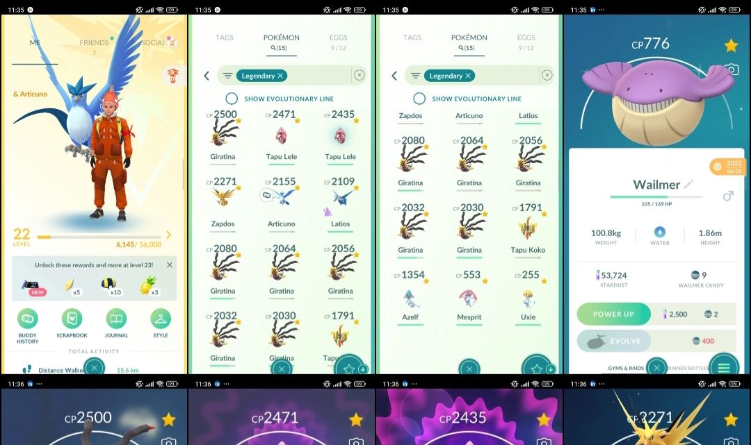 Pokémon GO Level 22 com 15 Lendários + 1 Shiny | C146