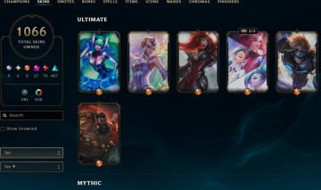 1066 SKINS, 440 CHROMAS - CONTA DE LEAGUE OF LEGENDS