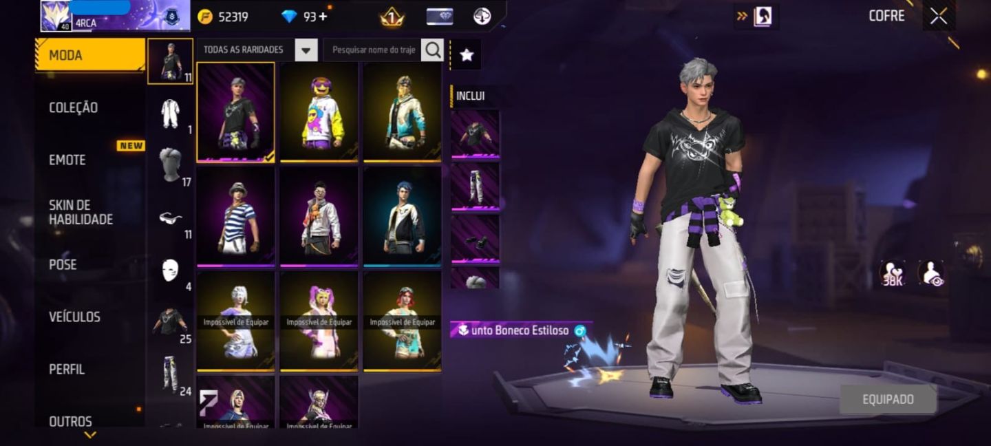Conta free fire - 3 passes