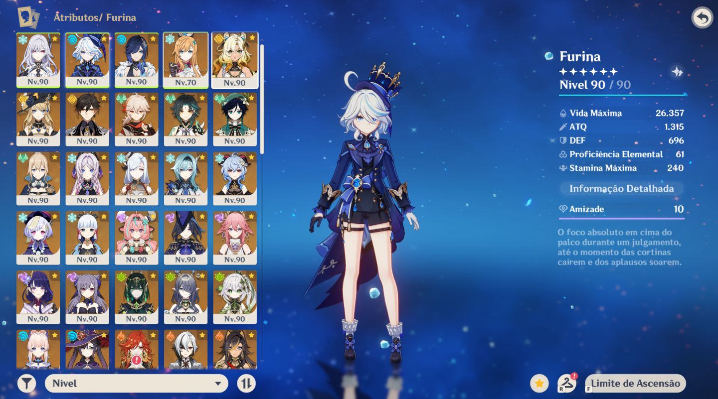 (PROMOÇÃO) CONTA GENSHIN 43 CHAR 5 STAR | 31 ARMASS | AR 60 IMPERDÍVEL