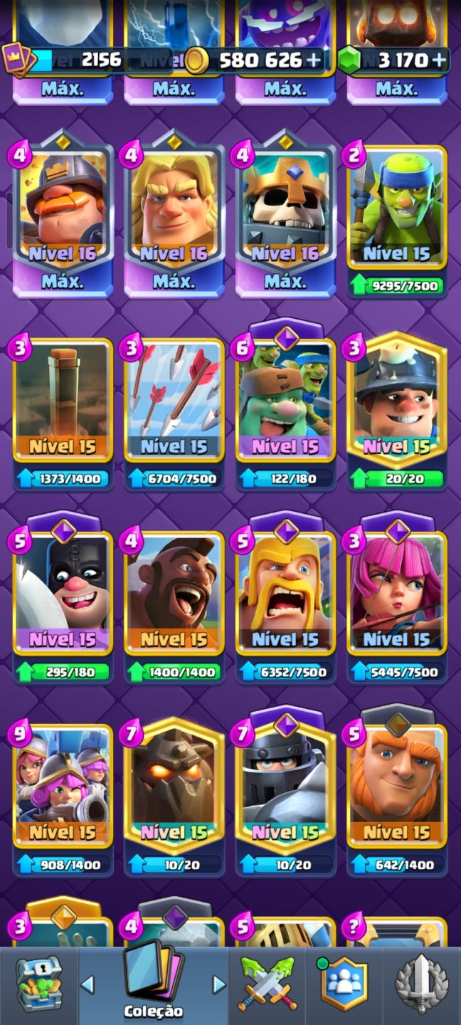Conta Clash Royale Nível 81 (Rei 16) | 65 Cartas MÁX| 38 Evos | 8 H | 164 Emotes