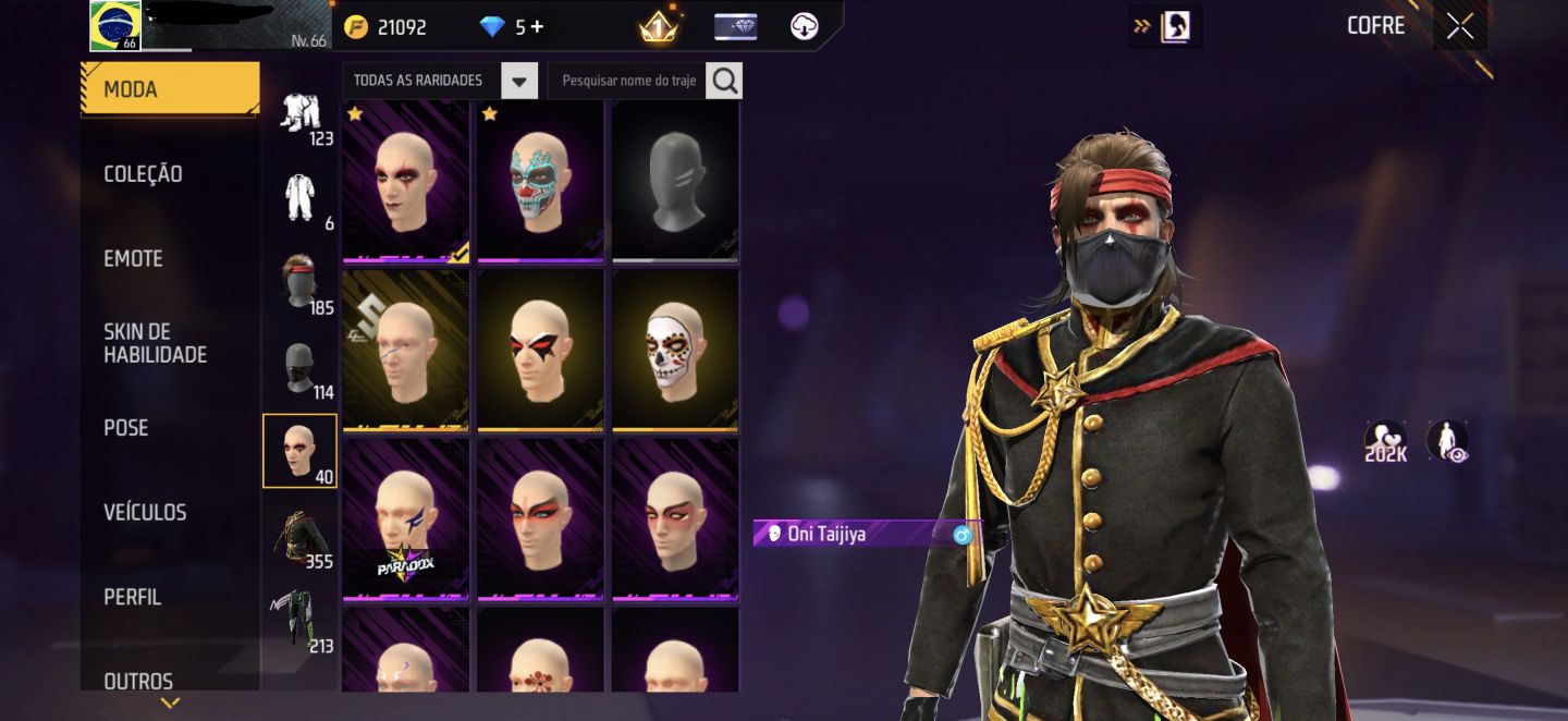Conta Free Fire Angelical Verde - Skins Antigas - Muito top