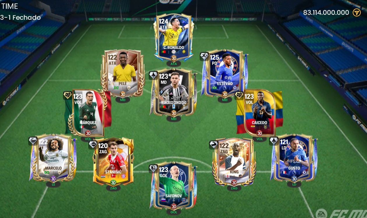 CONTA FC MOBILE GER 123 | CR7 124 + ESTÊVÃO 125 + PELÉ 122 + 83 BILIÕES DE COINS