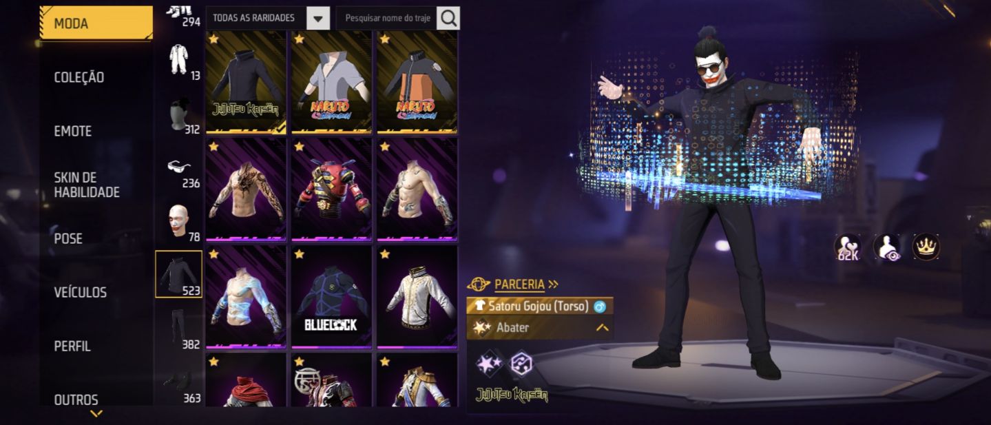 CONTA GEMADA PRIME 6 FULL JUJUSTSU