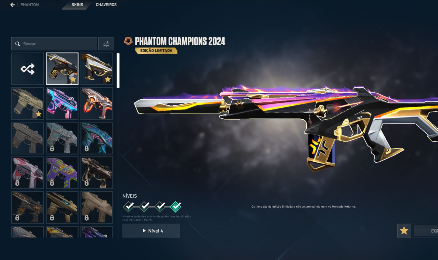 CONTA COM 3 PACOTE CHAMPIONS (24,25,26)
