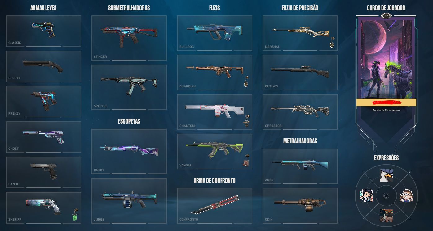 Conta Valorant com Skins - Lvl 82 - + de MIL REAIS GASTOS - Pacote champions 26