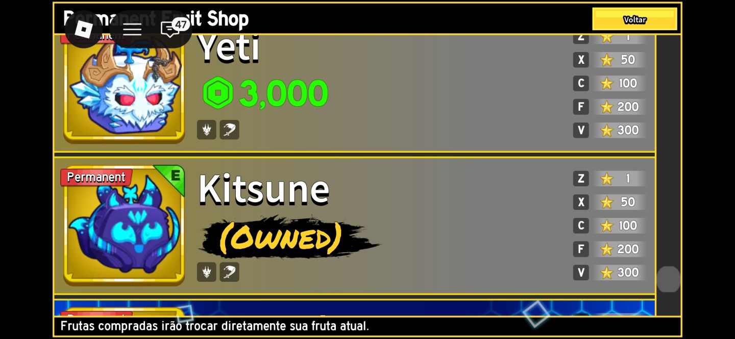 CONTA BLOX FRUITS MT OP PRA PVP