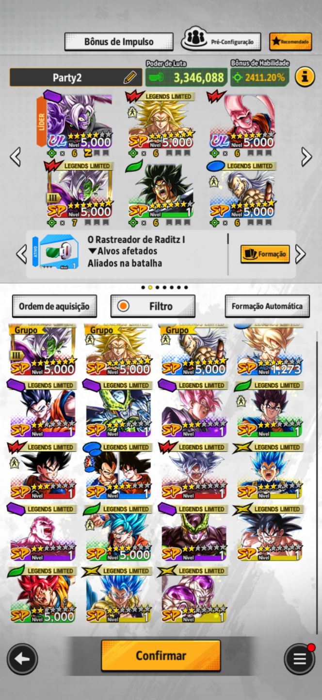 CONTA DE DRAGON BALL LEGENDS COM 3 ULTRAS