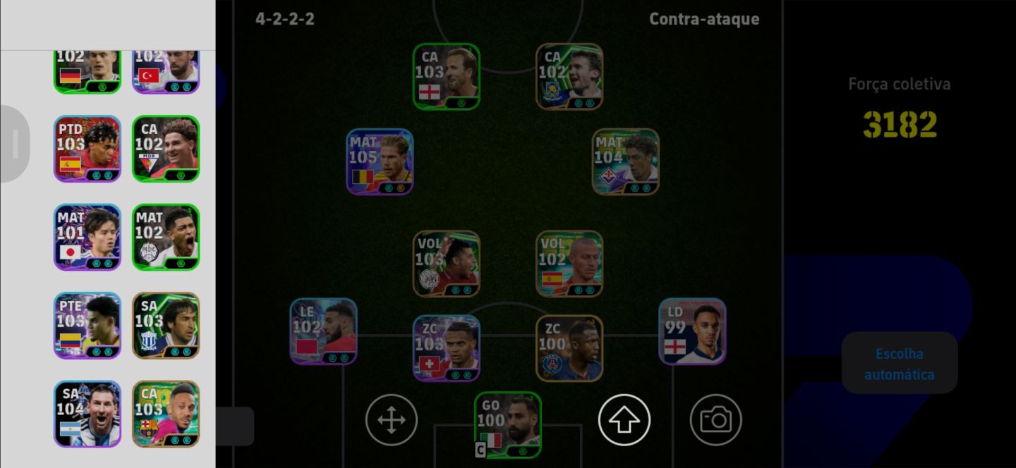 Conta Efootball Mourinho + Desire Doue Blitz Curler + Messi 104 + De Bruyne 105