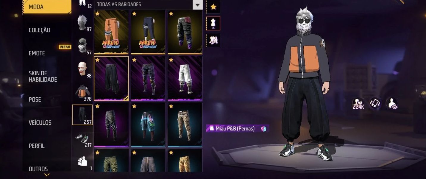 Conta de Free Fire com Barbinha e Sombra Roxa