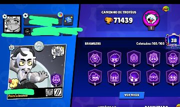 Todos os brawlers 110k moedas 150+ gemas +75 hypercarga