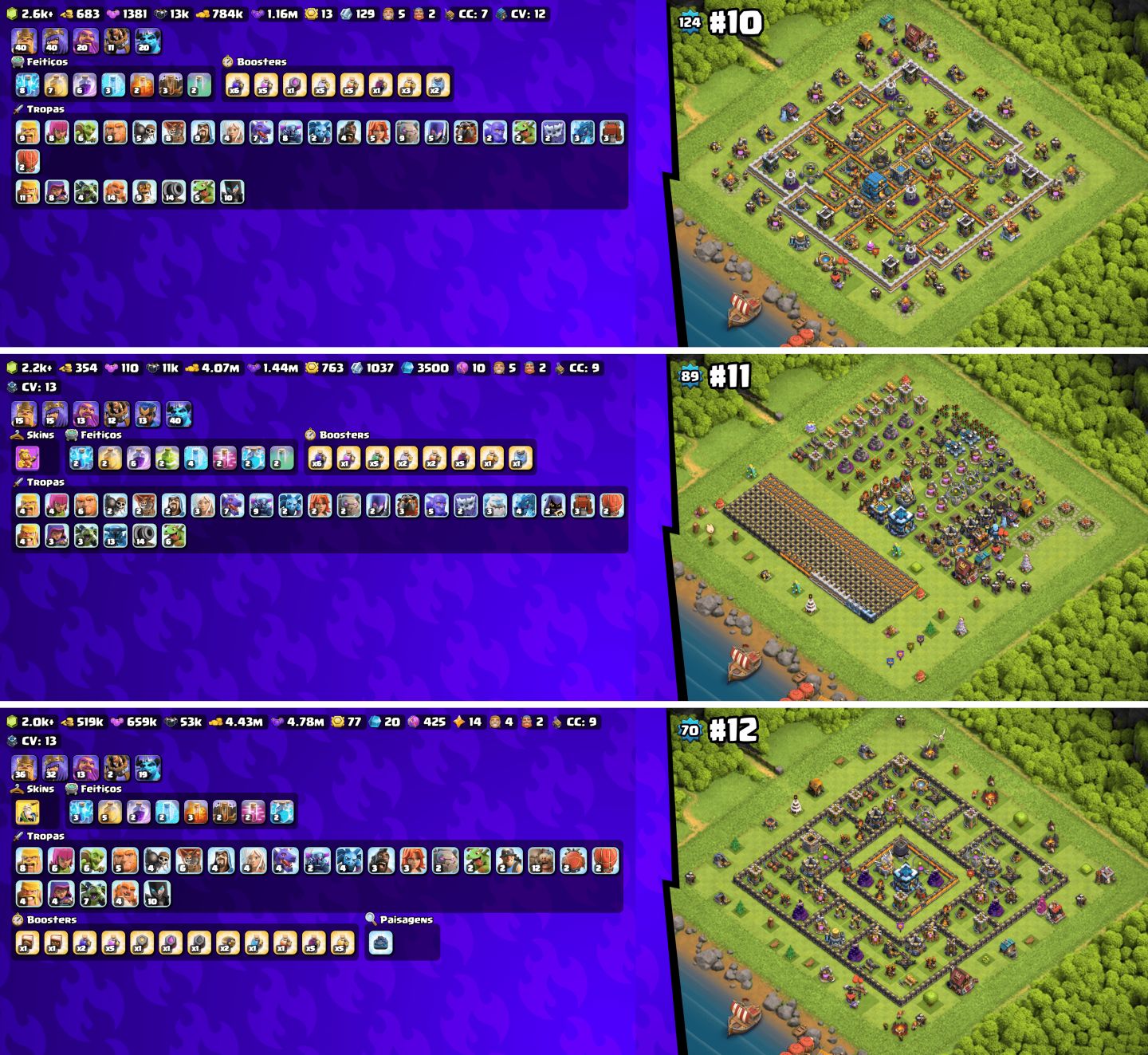 (NOVAS CONTAS) MAIS BARATO!! CONTAS COC CVs RUSHADAS & UPADAS!!!