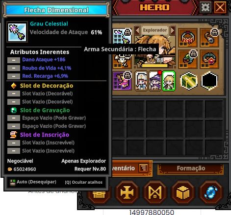 CONTA TBH: TASK BAR HERO - ITEM DE ARQUEIRA CELESTIAL - SEM BOT - DROPOU JOGANDO