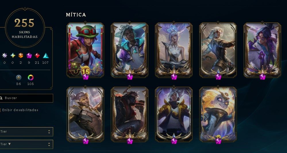 Desapego conta lol 8 skins Prestigio