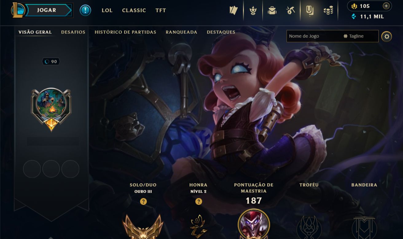 CONTA GOLD 3 SOLOQ FERRO1 FLEX - 80 SKINS 106 CHAMPS FULL ACESSO