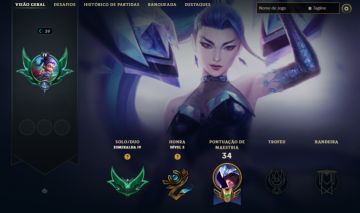 CONTA ESMERALDA 4 / +30 - 10 PDL / 9 SKINS / KAISA KDA / PROJETO SENNA / 14K EA