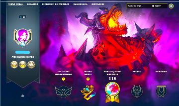 SKIN NASUS INFERNAL LENDÁRIA + [ RANQUEADA DESBLOQUEADA ] + [ TROCA NICK ]