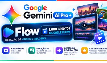 Google Flow (1000 créditos/mês) + Gemini Pro + 5 TB de armazenamento no Google