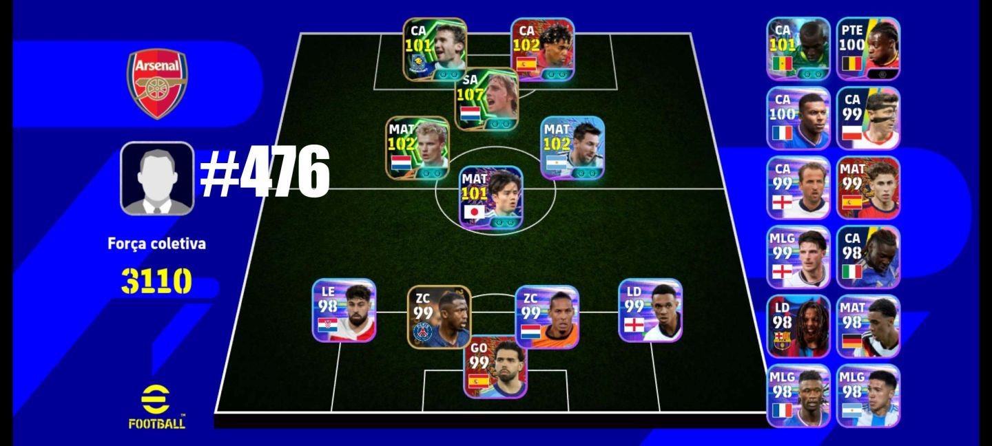 [ANDROID/IOS] CONTAS EFOOTBALL 3100+ DE FORÇA