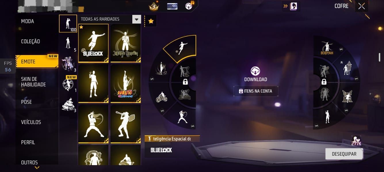 Conta super gemada em promoção de free fre