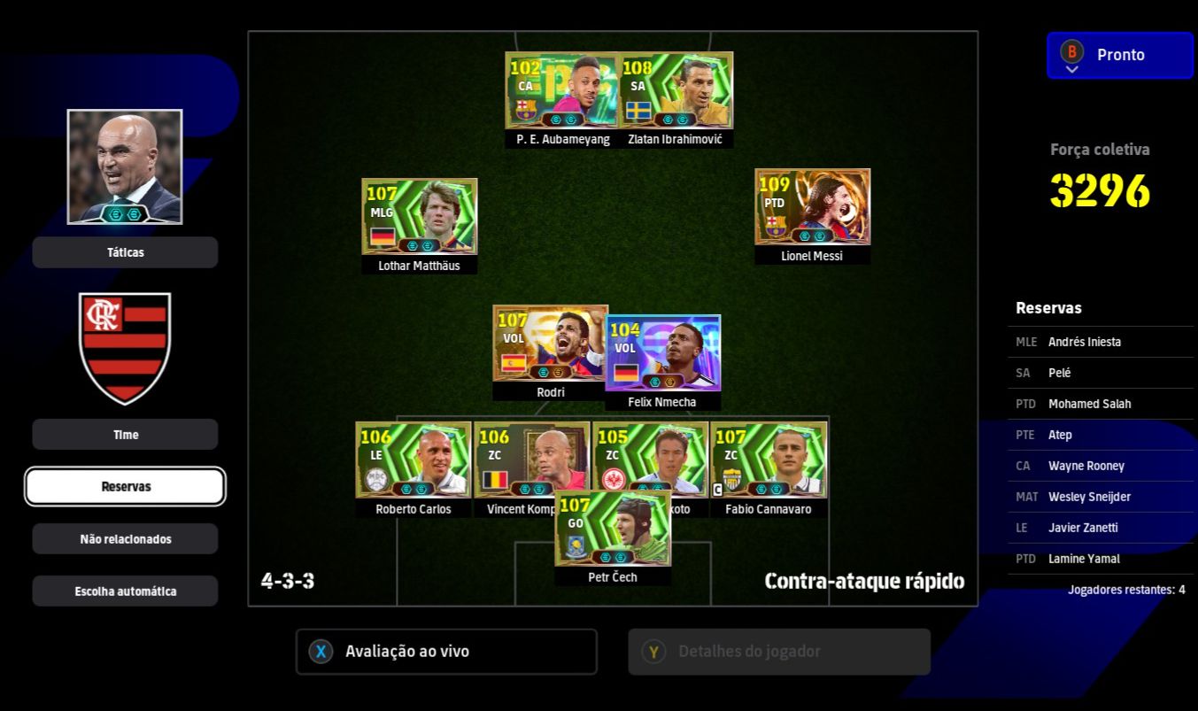CONTA EFOOTBAL STEAM 3296 OVERAL, META 2027