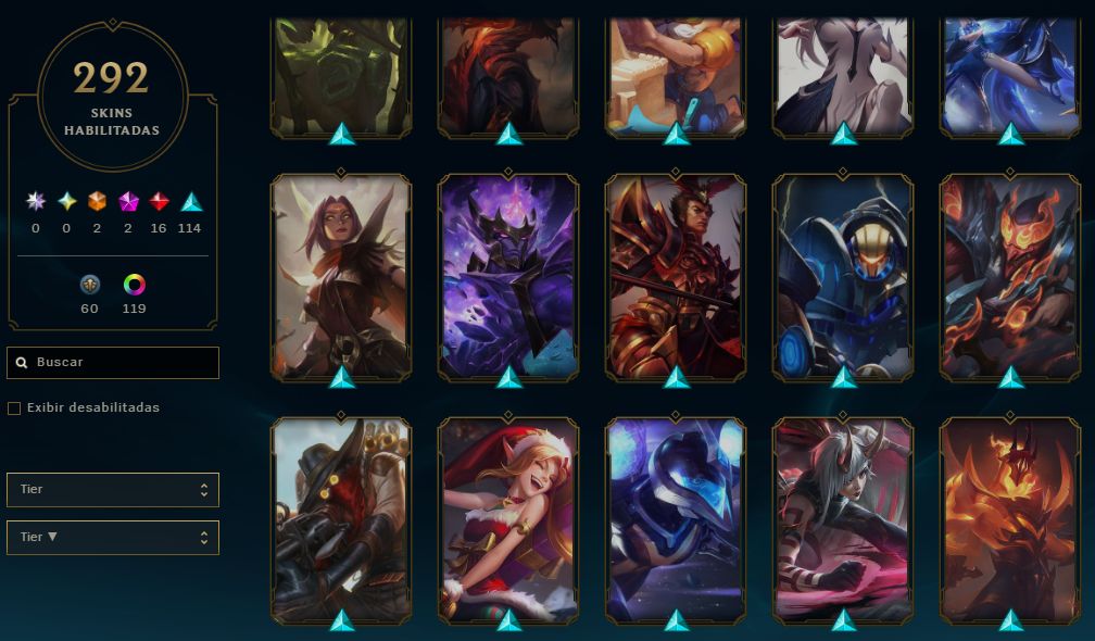 CONTA - CORKI OVNI + KAYLE JUÍZA + VITORIOSAS | 292 SKINS | TODOS OS CAMPEÕES