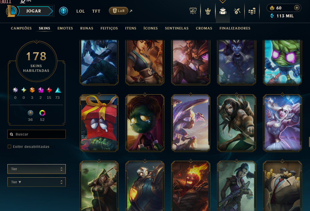 Conta LOL Diamante | 178 Skins | Todos Campeões | Desde 2016