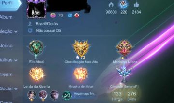 Conta Mobile Legends Lendary | 268 Skins | 131 Heróis | Premium