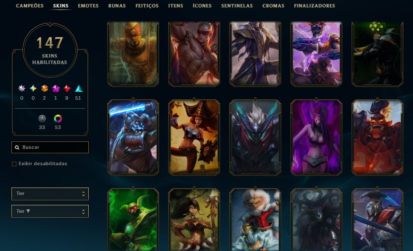 CONTA NIVEL 292 / 147 SKINS / MF EXOCÓSMICA/ 9 LENDÁRIAS/ 51 ÉPICAS /TODOS CHAMP