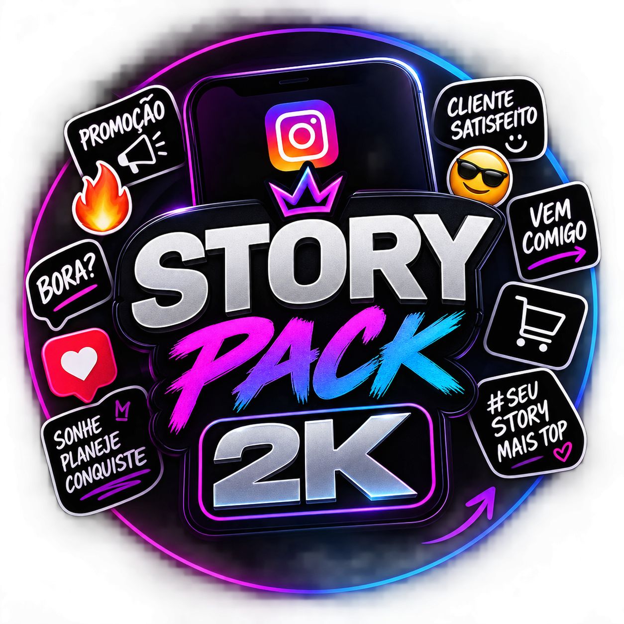 Story Pack 2K +2.000 Figurinhas para Stories | Instagram, WhatsApp, TikTok