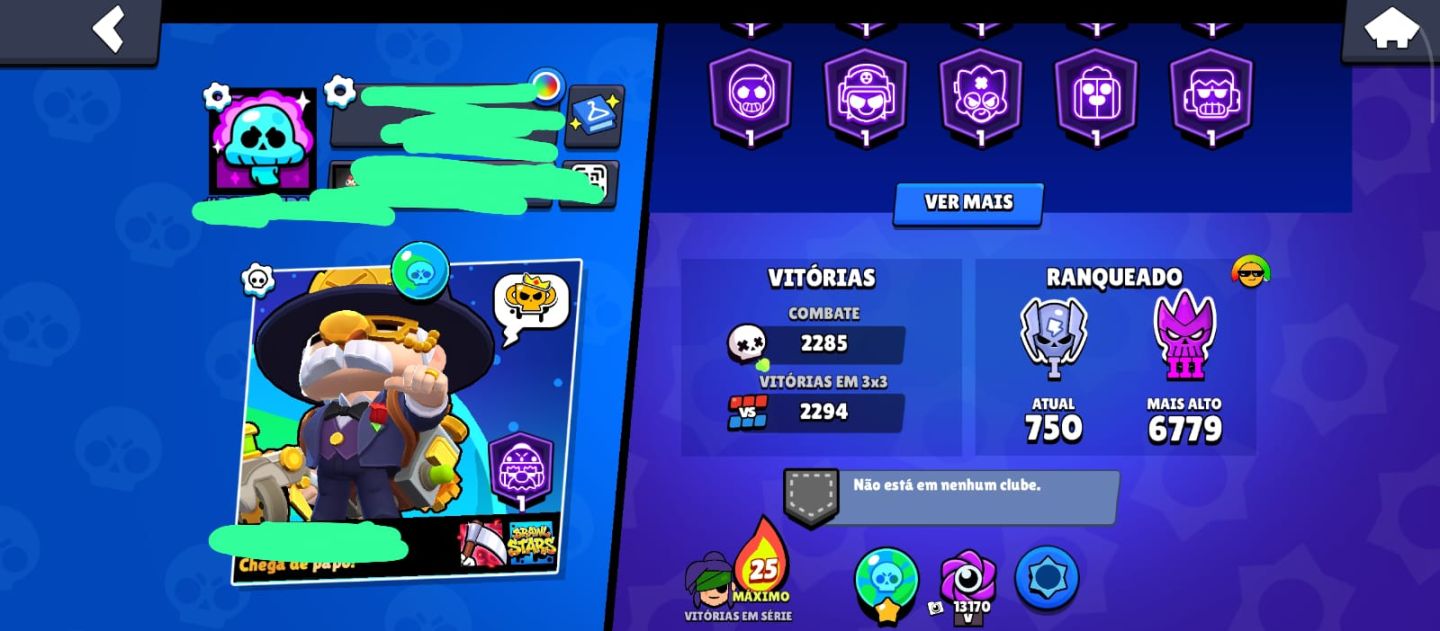 Vende se conta de Brawl Stars, bem gemada, com várias skins, mais de 10 passes.