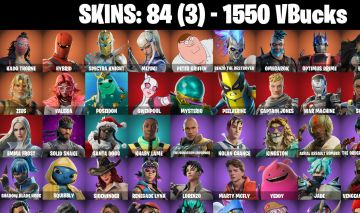 84 Skins BLACKHERART | GWENPOOL | WAR MACHINE | DOOM | EMMA FROST | 1550 VB