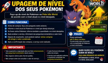 UP DE NÍVEL DE POKÉMON POKE IDLE WORLD