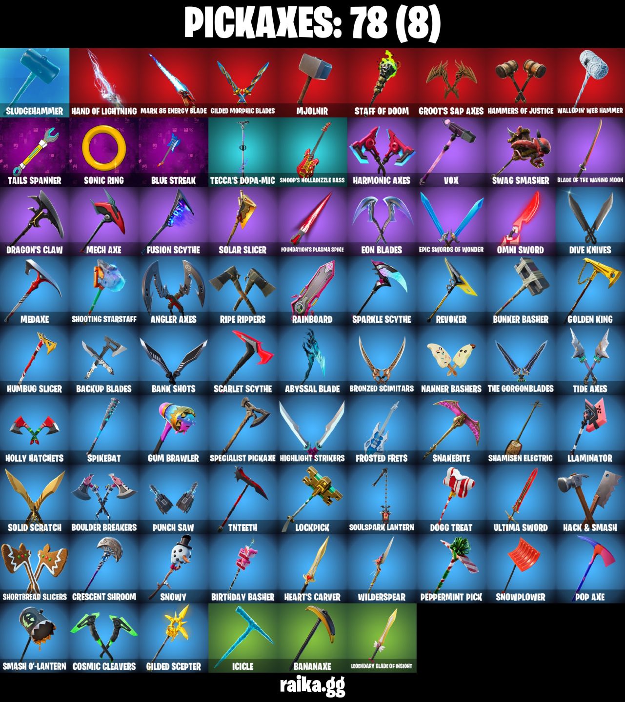 69 skins Travis Scott 3,3k VBucks Midas Tony stark