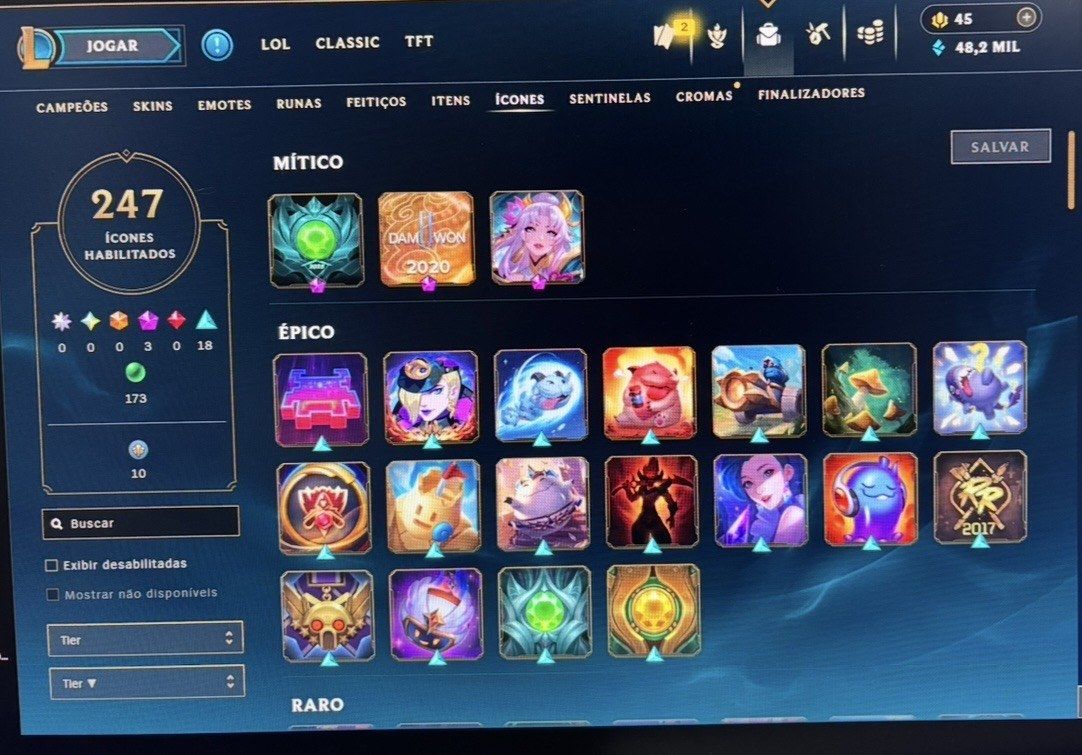 LOL 190 SKINS | 2 ULTIMATE + 4 MÍTICAS | D4 | CONTA 14 ANOS | ÚNICO DONO