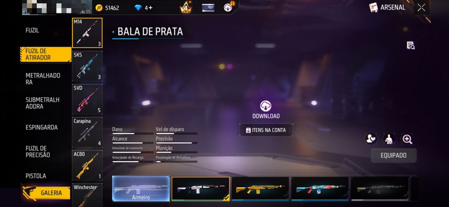 Conta Rara Nível 55