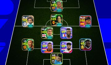CONTA EFOOTBALL COM SAMUEL ETO 107, MARCELO 105 COLLAB NARUTO, LAMPARD 105 E +