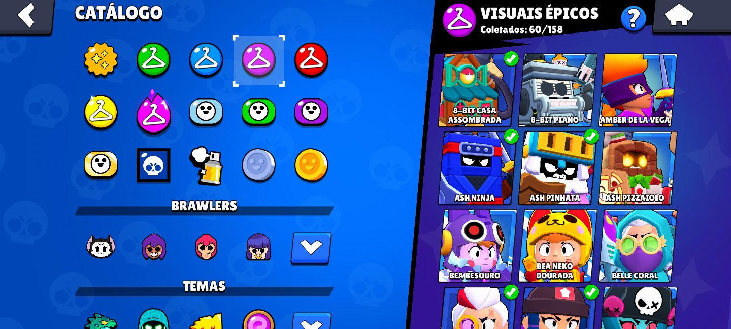 BRAWL STARS CONTA DE 90K / 48 RANK 35 / 14/15 PASSES /+ DE 100 SKINS