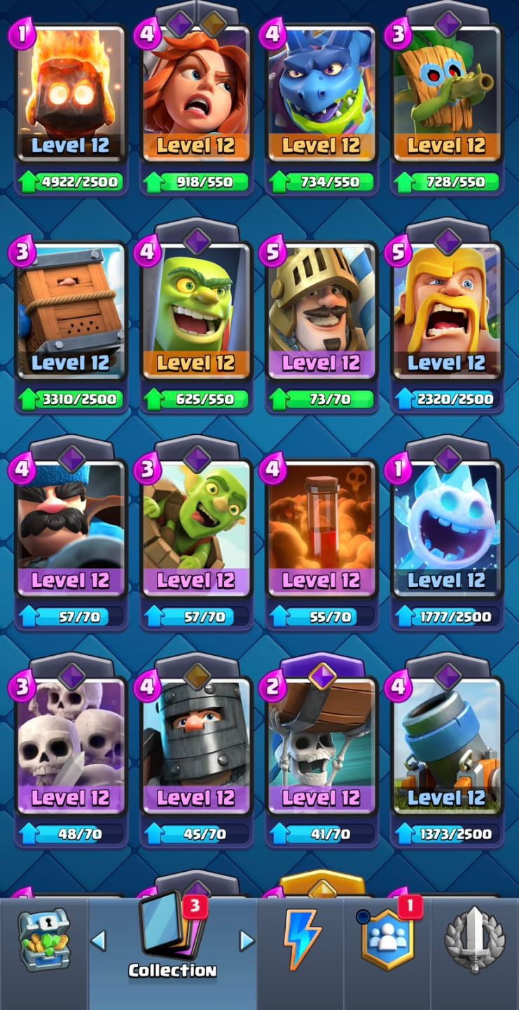Conta clash royale 13k troféus, 7 cartas lvl 16, 13 evoluções, 6 heróis