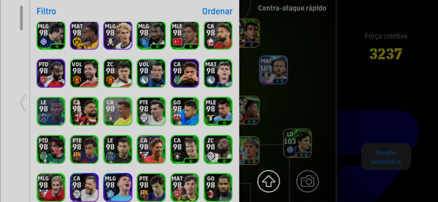 Conta Meta de Efootball Mobile com Romário, Rummenigge, Maddison e Dani Olmo