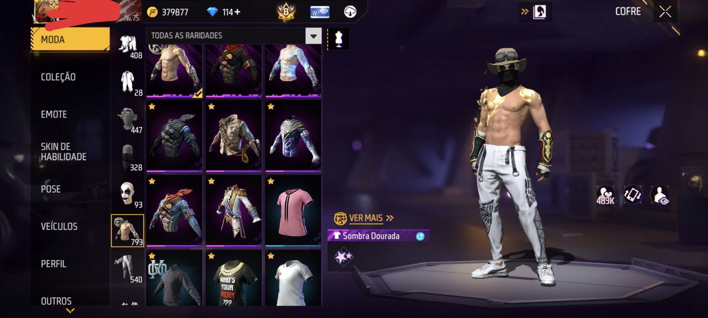 CONTA DE FREE FIRE PRIME 8 COM 4 ANGELICAIS E AVENTUREIRO