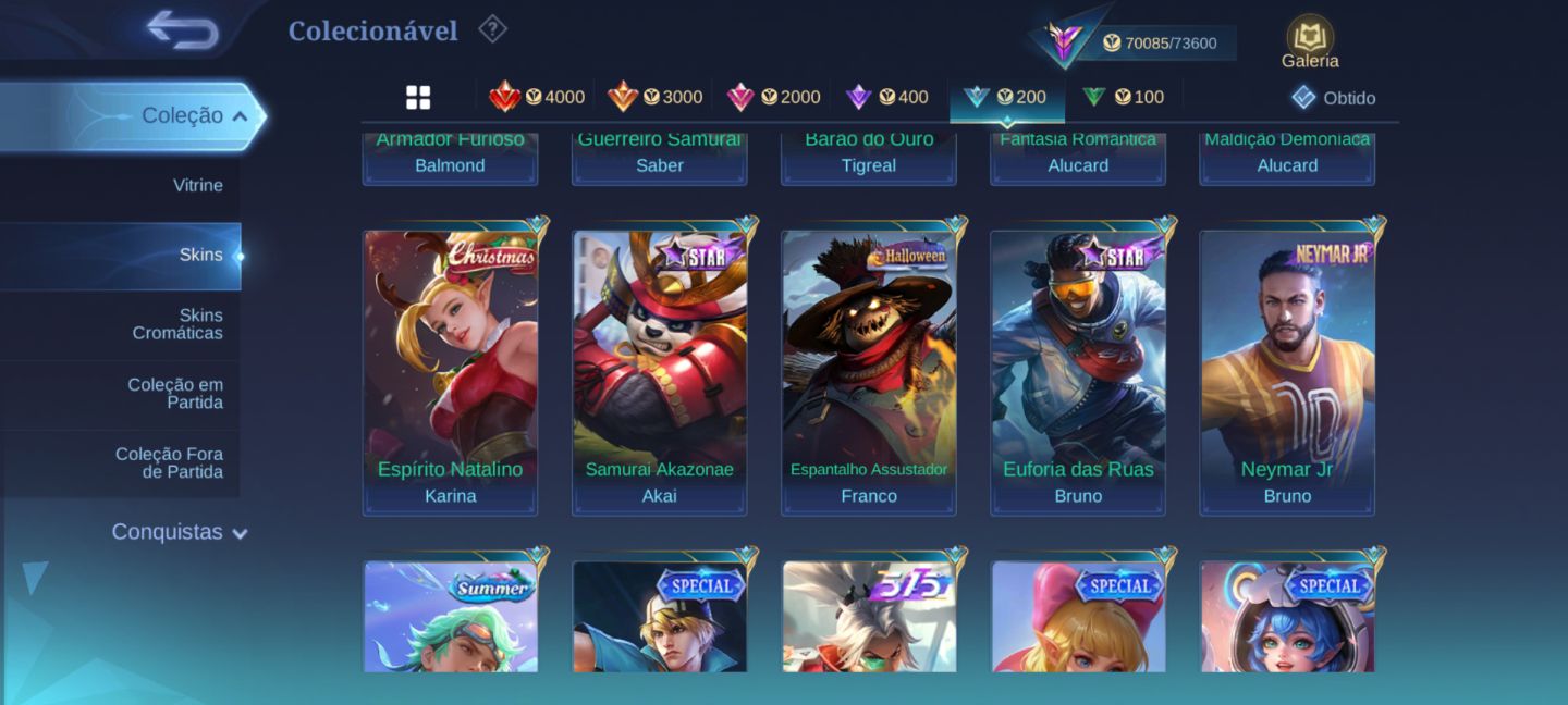 CONTA COLECIONADOR RENOMADO 2 FULL HERÓIS E 309 SKINS