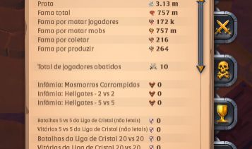 CONTA 757M DE FAMA TOTAL/215M DE FAMA AMARELA/30M DE PRATA