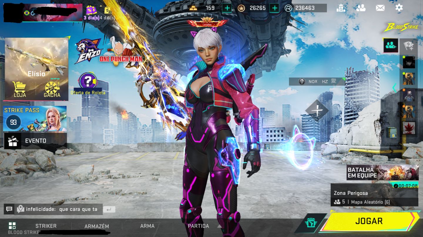 CONTA NO BLOOD STRIKE MUITO BEM GEMADA, COM ARMAS E STRIKERS NO NÍVEL MÁXIMO.